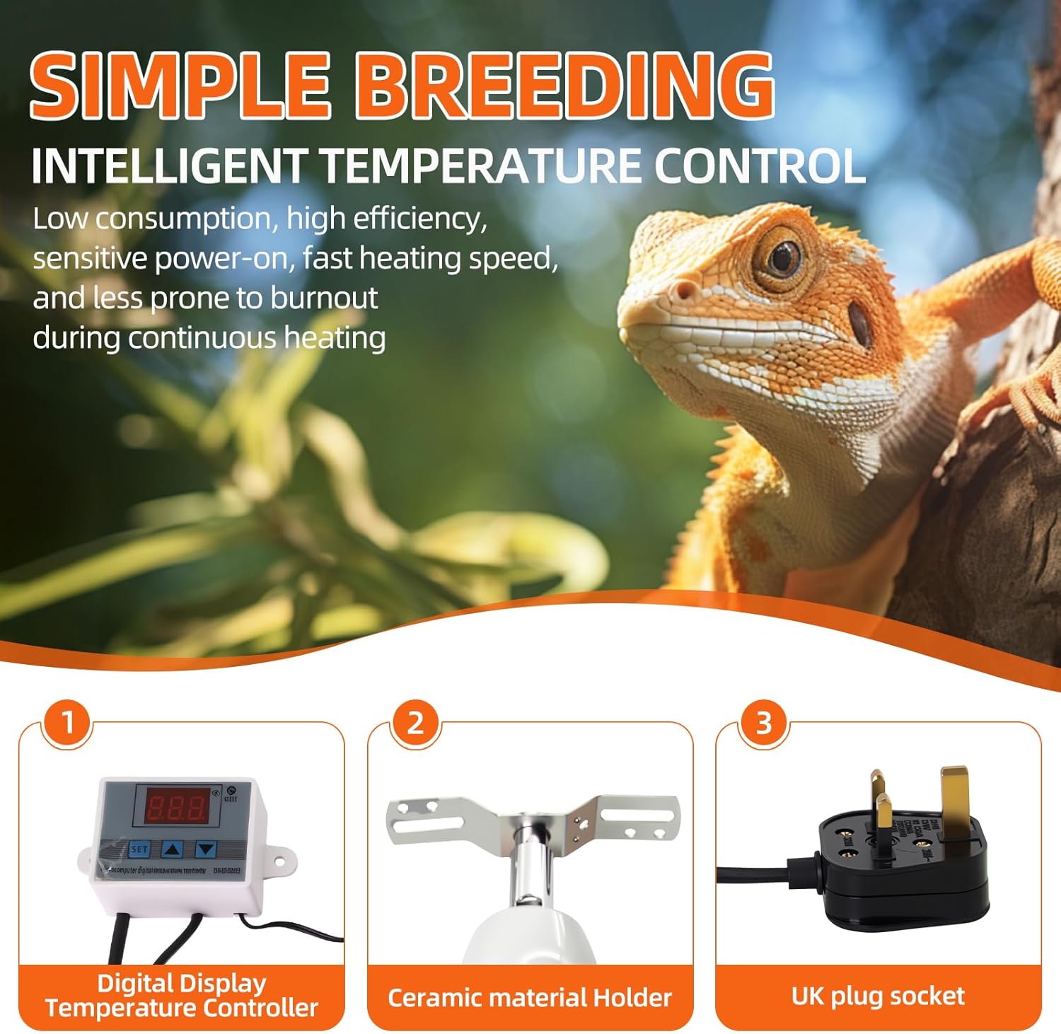 Reptile Heat Lamp Holder Heati - Ceramic Heat Emitter ulasan dan harga
