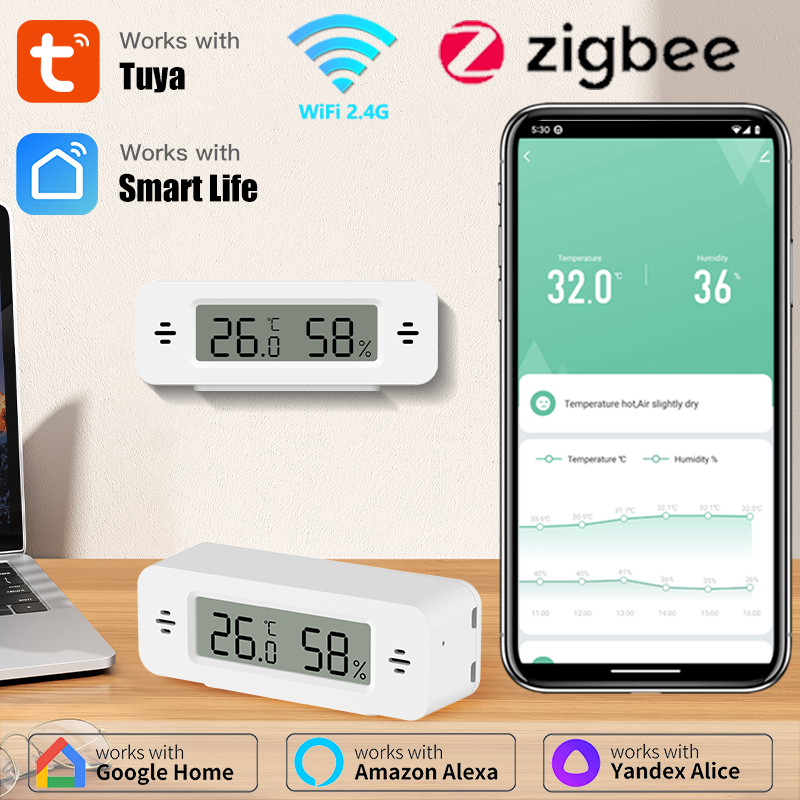 Tuya WiFi/Zigbee Temperature H - Digital Hygrometer Probe ulasan dan harga