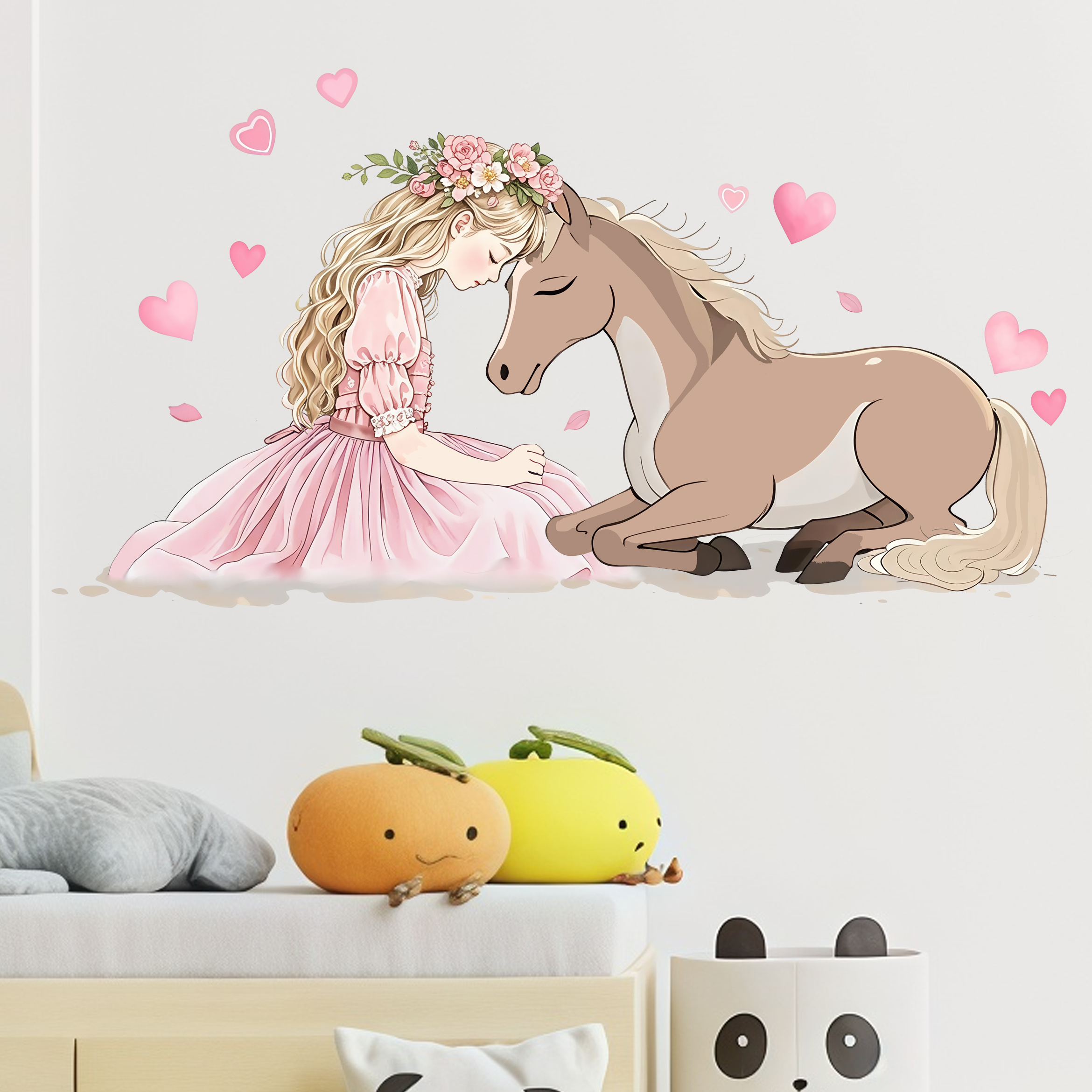 Romantic Horse Wall Stickers S - Pvc Panel Background ulasan dan harga