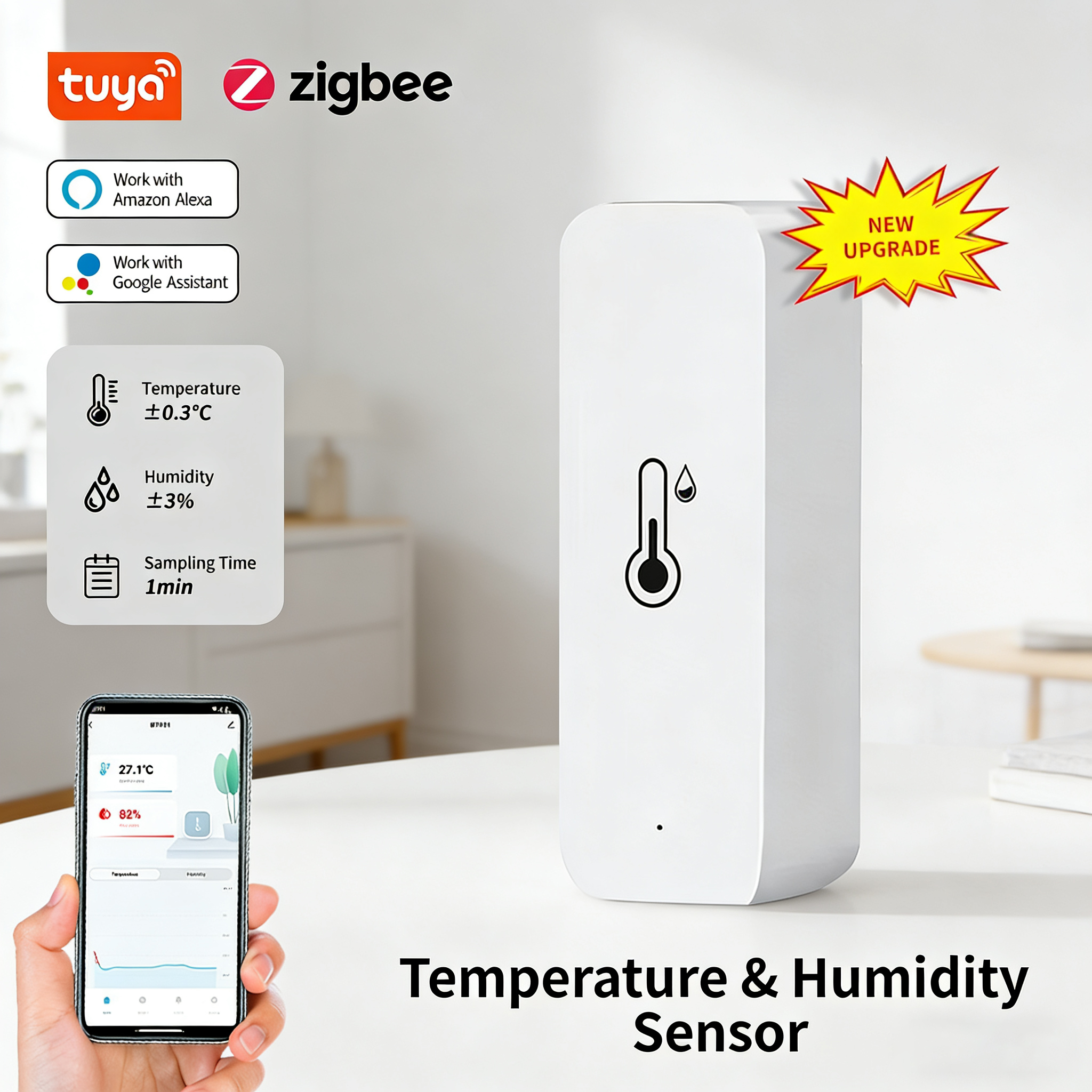 New Tuya Zigbee Smart Hygromet - Digital Hygrometer Probe ulasan dan harga