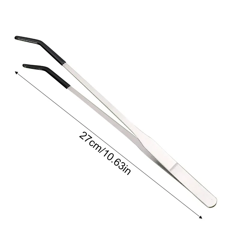 2pcs Bent Tip Tweezers For Cra - Feeding Tong Stainless ulasan dan harga