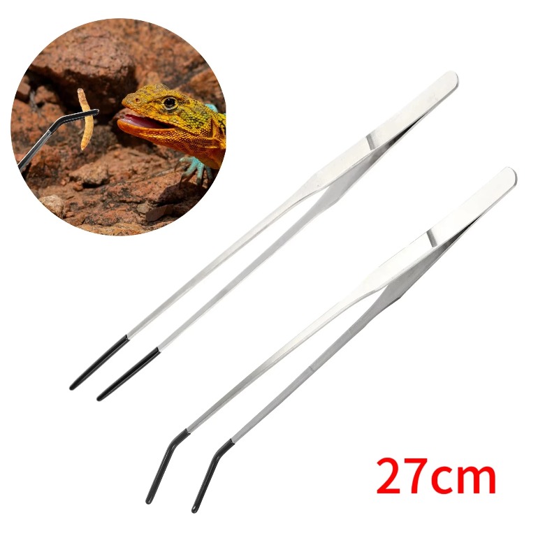 2pcs Bent Tip Tweezers For Cra - Feeding Tong Stainless ulasan dan harga