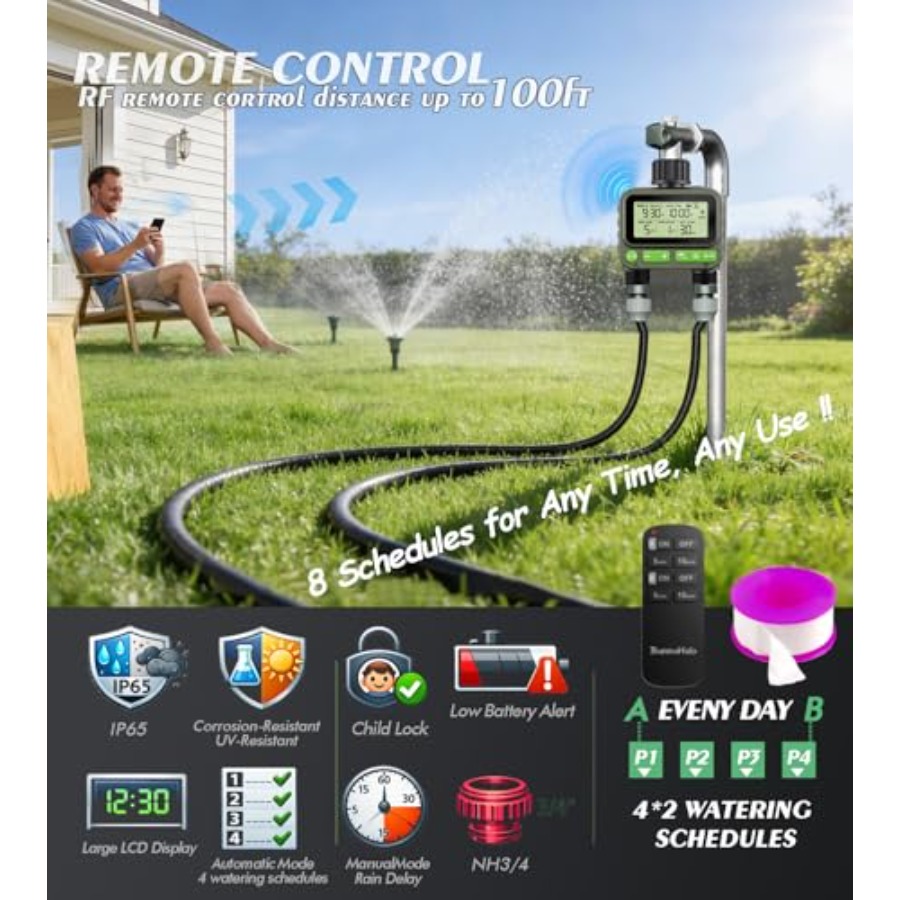 Smart Sprinkler Timer for Lawn - Timer Dual Outlet ulasan dan harga
