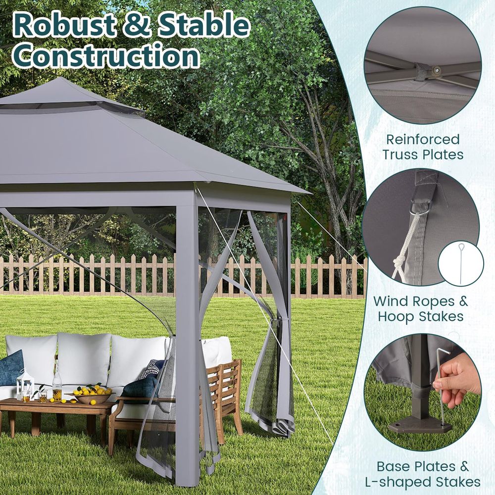 ft 11 ft Pop up Gazebo, Portab - Screen Top Mesh ulasan dan harga