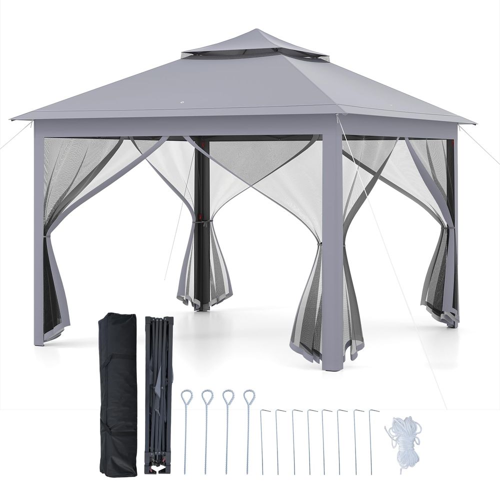 ft 11 ft Pop up Gazebo, Portab - Screen Top Mesh ulasan dan harga