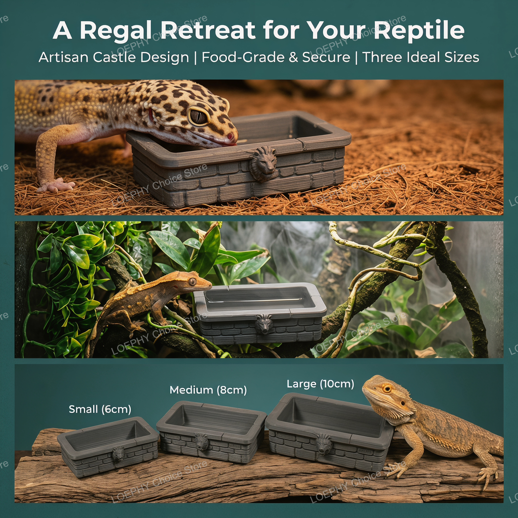 Reptile Water Bowl 3D Printed  - Water Dish Reptile ulasan dan harga