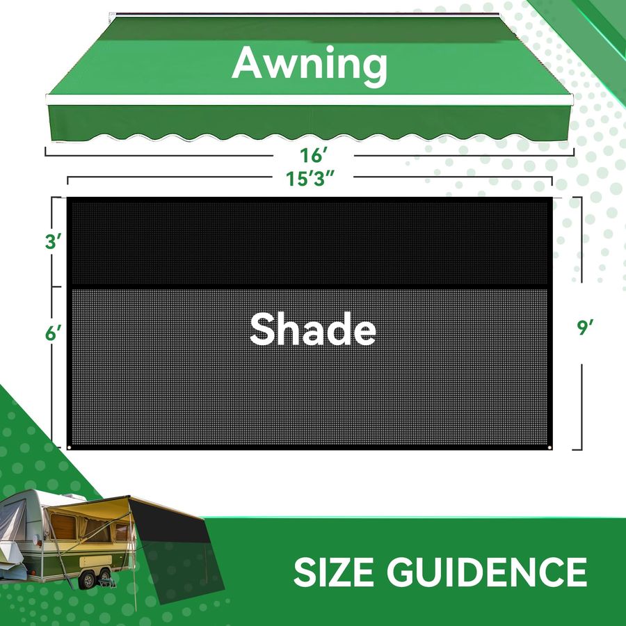 Awning Shade Screen with Zippe - Screen Top Mesh ulasan dan harga